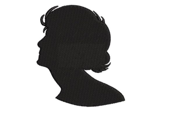 Antique Cameo Woman Silhouette