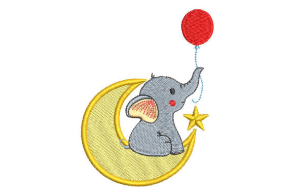 Baby Elephant with Moon