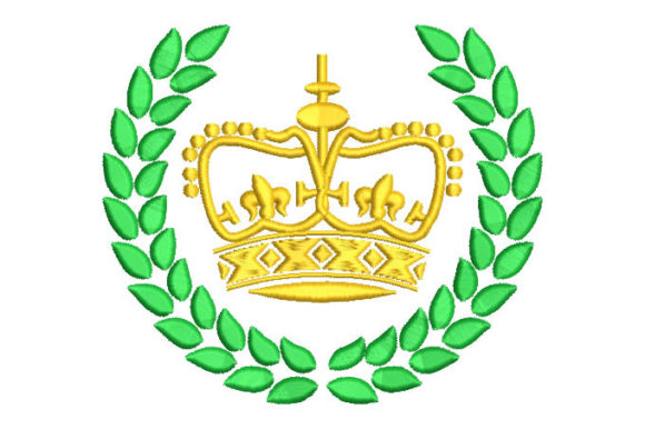 Crown with Shield Embroidery Design